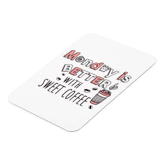 月曜日は甘いコーヒーが美味しい マグネット (左側)