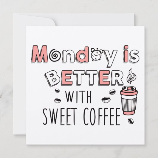 月曜日は甘いコーヒーで良い サンキューカード (正面)