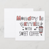 月曜日は甘いコーヒーで良い サンキューカード (正面/裏面)