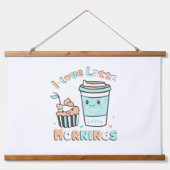月曜日は甘いコーヒーとラテ朝で良い 吊り下げ型タペストリー (正面2)