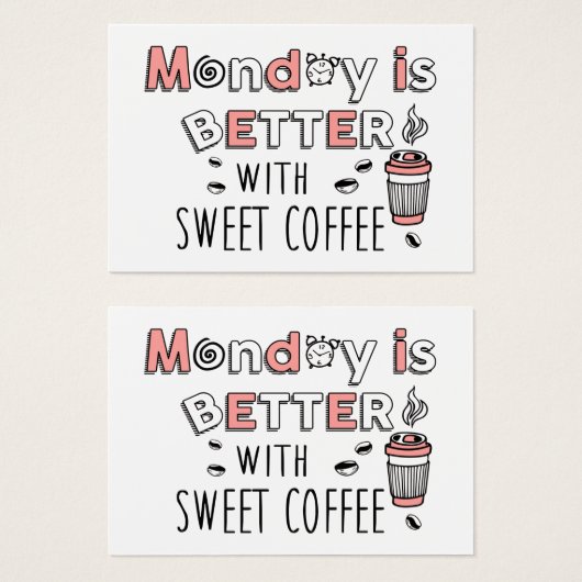 月曜日は甘いコーヒープロファイルカードで良い (正面&裏面)