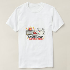 月曜日を検知 - おもしろかわいい疲れたキャラクターアラーム Tシャツ