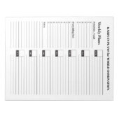 月曜日開始週次メモ帳機能ライン  ノートパッド (正面)