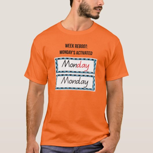 月曜日、「Mon-Yay: The Power Start Tee」モチベーション Tシャツ (正面)