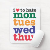月曜日thurのmousepadを憎むIハート マウスパッド (マウス)