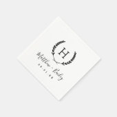 月桂冠結婚モノグラム スタンダードカクテルナプキン (角)
