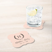 月桂冠結婚モノグラム |赤面 ペーパーコースター (インサイチュ)