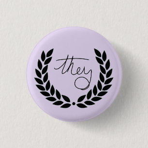 月桂樹それらは-紫色にボタンをかけます 缶バッジ