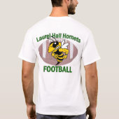 月桂樹のホールのスズメバチのフットボール Tシャツ (裏面)
