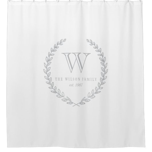 月桂樹のモノグラム シャワーカーテン (正面)