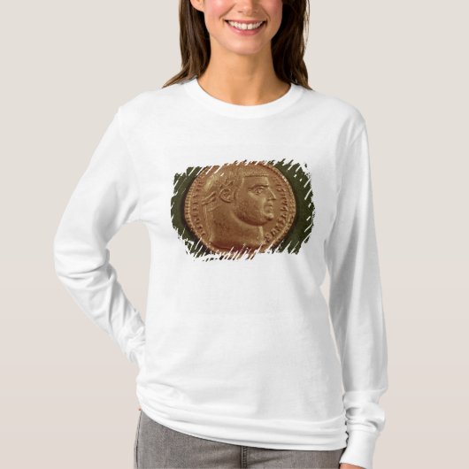 月桂樹のリースを身に着けているDiocletianのAureus Tシャツ (正面)