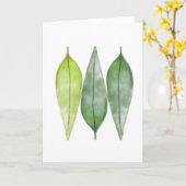 月桂樹の葉のブランクの挨拶状 カード (黄色い花)