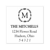 月桂樹モノグラムの住所スタンプ セルフインキングスタンプ (デザイン)