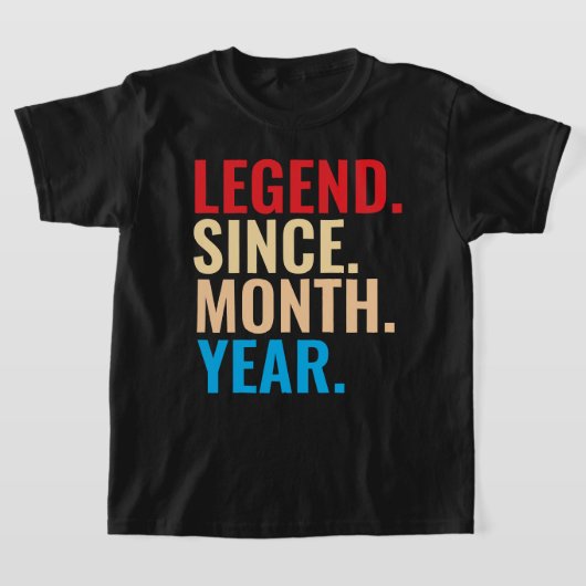 月次からの伝説カスタム誕生日Tシャツ Tシャツ (レイダウン)