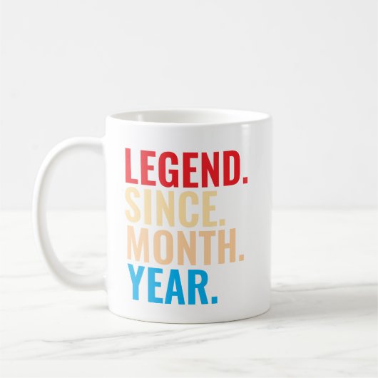 月次の誕生日からのカスタム凡例 コーヒーマグカップ (左)