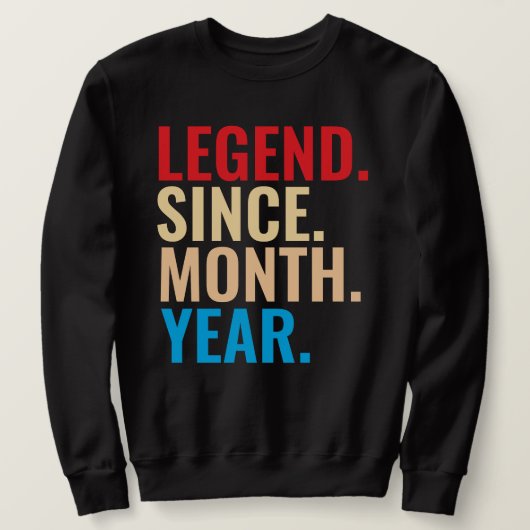 月次の誕生日からのカスタム凡例 スウェットシャツ (デザイン正面)