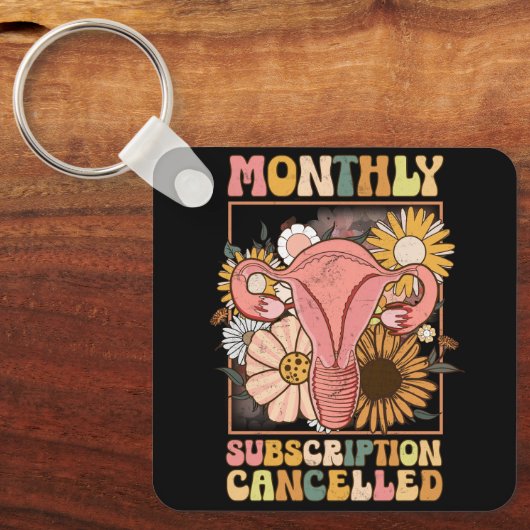 月次サブスクリプションのキャンセルされた子宮サポート費用 キーホルダー (正面)