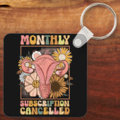 月次サブスクリプションのキャンセルされた子宮サポート費用 キーホルダー (裏面)