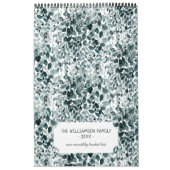 月次バケットリストファミリーのお気に入り水色 カレンダー (カバー)