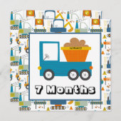 月次パーソナライズされたマイルストーンマーカーの名前 招待状 (正面/裏面)