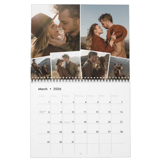 月次フォトコラージュ6家族の写真カレンダー カレンダー (3月 2026)