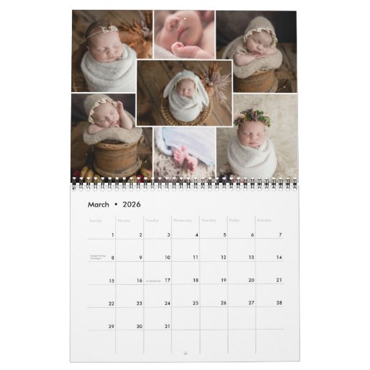 月次フォトコラージュ7家族の写真カレンダー カレンダー (3月 2026)