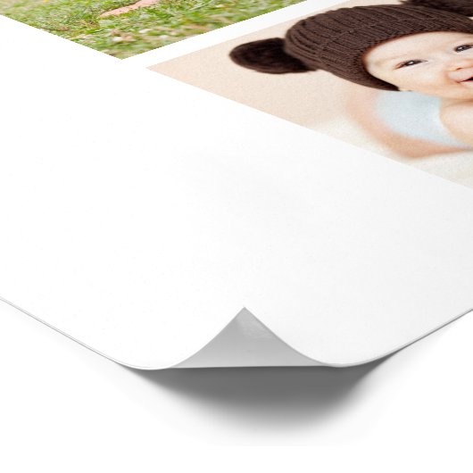 月次フォトベビー最初の誕生日表示 ポスター (角)