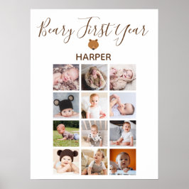 月次フォトベビー最初の誕生日表示 ポスター