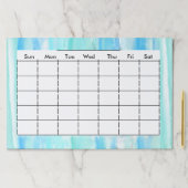 月次プランナーチャート日のAqua Blue ペーパーパッド (インサイチュ)