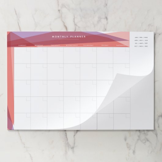 月次プランナーメモ帳 |ステンドグラス ペーパーパッド (折り畳み)