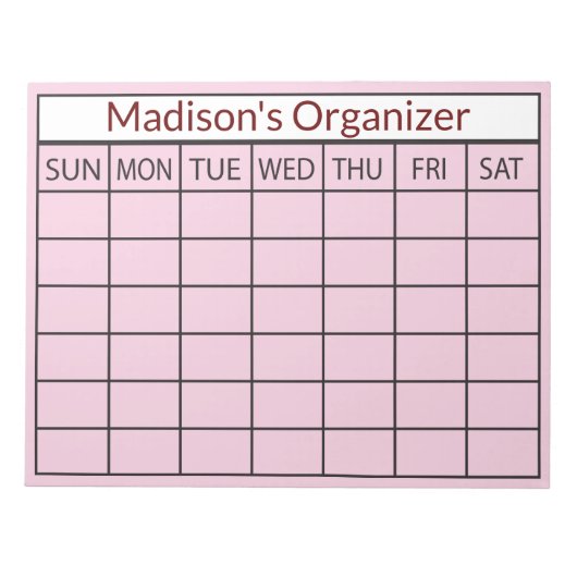 月次プランナー業 ノートパッド (正面)