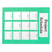 月次プロジェクトスケジュールグリーン粗プリント ノートパッド (正面)