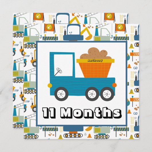 月次マイパーソナライズされたルストーンマーカー名の指定 招待状 (正面/裏面)