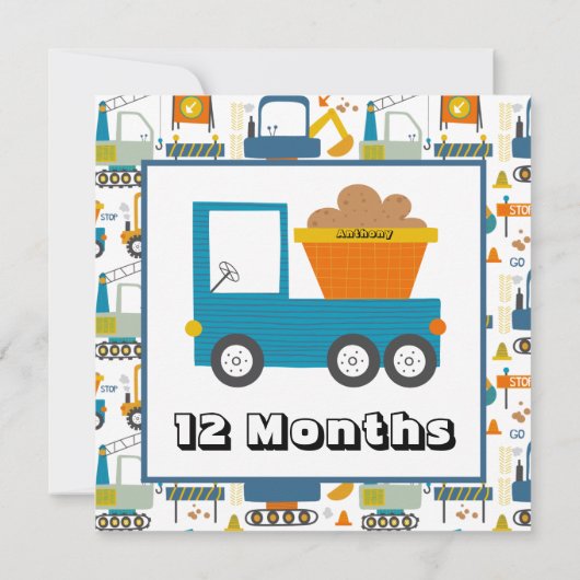 月次マイパーソナライズされたルストーンマーカー名の指定 招待状 (裏面)