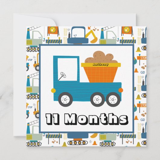 月次マイパーソナライズされたルストーンマーカー名の指定 招待状 (正面)