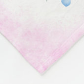 月次マイルストーンウォーターカラーピンクローゼベビーガール フリースブランケット (角)