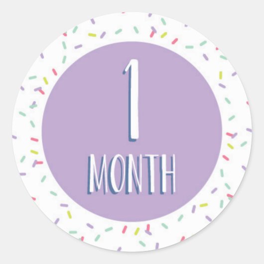 月次マイルストーンステッカー ラウンドシール (正面)