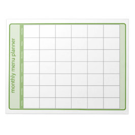 月次メニュープランナーメモ帳 ノートパッド