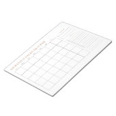 月次売上トラッカー未定日付カレンダープランナー ノートパッド (アングル)