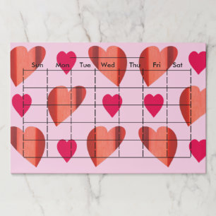 月次空白のプランナーグラフ(週の日付き) ペーパーパッド