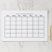 月次空白のプランナーグラフ(週の日付き) ペーパーパッド (インサイチュ)