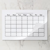 月次空白のプランナーグラフ(週の日付き) ペーパーパッド (折り畳み)