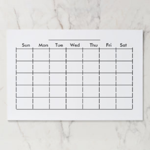 月次空白のプランナーグラフ(週の日付き) ペーパーパッド