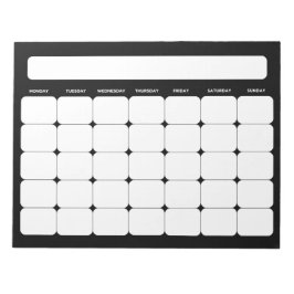 月次空白のプランナー予定表メモ帳 ノートパッド