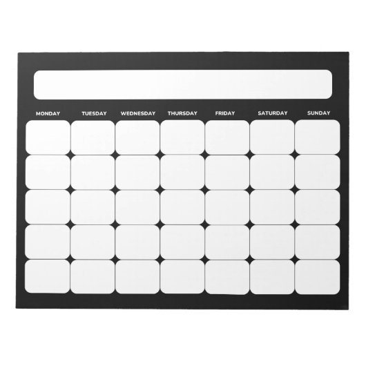 月次空白のプランナー予定表メモ帳 ノートパッド (正面)