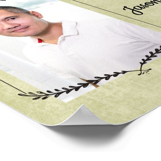 月次証明書の古い紙の従業員 ポスター (角)