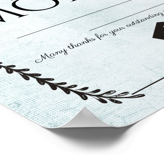 月次証明書の古い紙の従業員 ポスター (角)