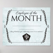 月次証明書の古い紙の従業員 ポスター (正面)