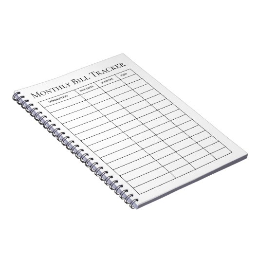 月次請求書トラッカー・ノート ノートブック (右側)