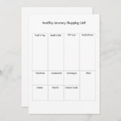 月次食料品ショッピング一覧 シーズンカード (正面/裏面)